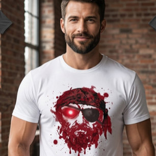 Camiseta de Caveira de Pirata Sangrento – Camiseta