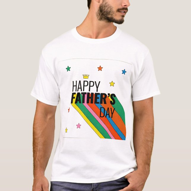 Camiseta de Celebração do Dia dos Pais Moderna  ("A bright and festive Father's Day T-Shirt")