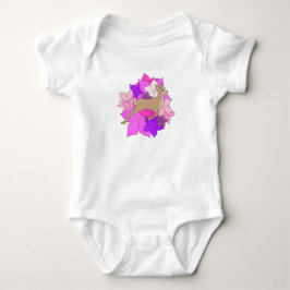 Camiseta de cervo fofo com flores