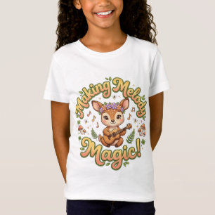 Camiseta de Cervo Fofo Fazendo Magia de Melodia
