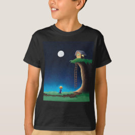 Camiseta de céu noturno com lua cheia