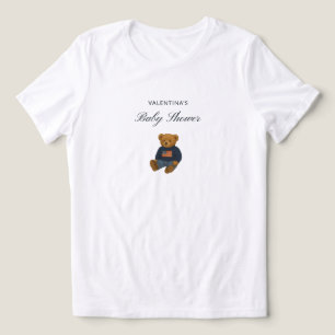 Camiseta de Chá de Bebê de Urso de Pelúcia Xadrez 