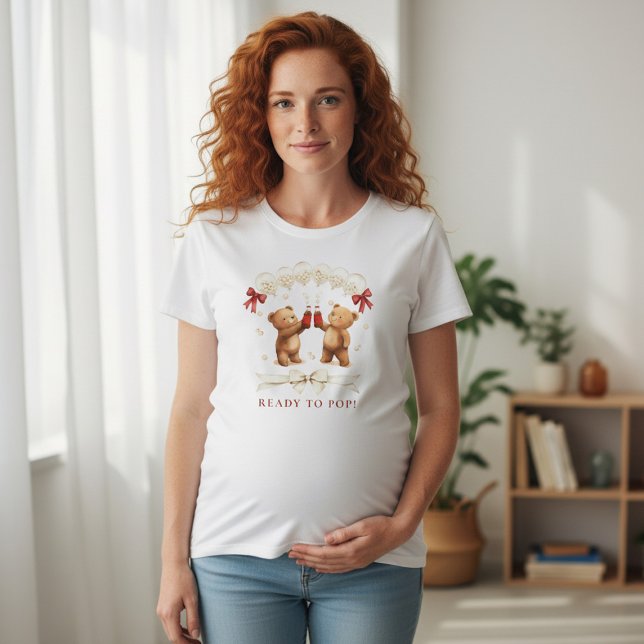 Camiseta de Chá de Bebê Urso Pronto para Nascer (Criador carregado)