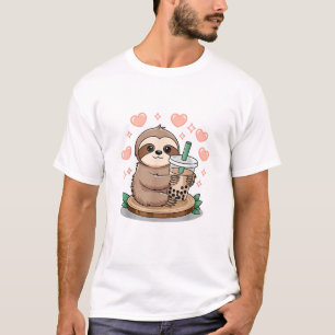 Camiseta de Chá de Bolhas de Preguiça Chá de Bolha