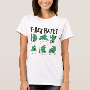  camiseta de chapéu de ginástica T-rex do dinoss