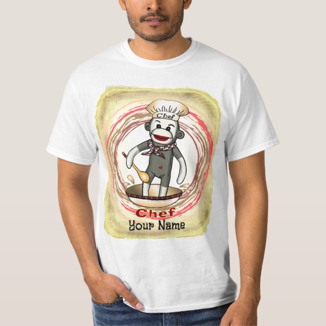 Camiseta de Chef do Macaco de Meia  (Frente)