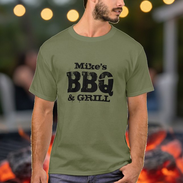 Camiseta de churrasco personalizada para homens (bbq tee)