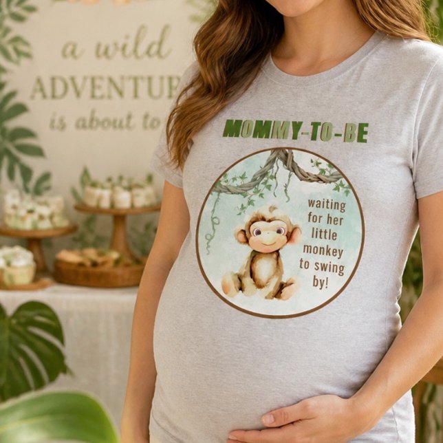 Camiseta de Chuveiro de Bebê Macaco para Mamãe Fut (Criador carregado)