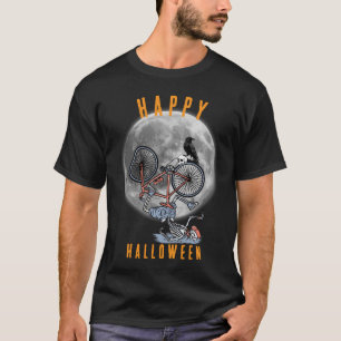 Camiseta de Ciclista Esqueleto Feliz Halloween   G