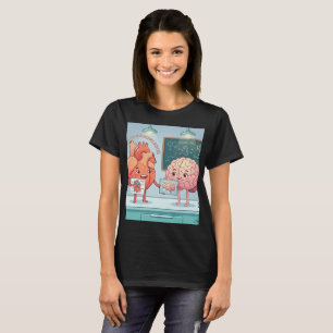 Camiseta de Ciência do Coração e Cérebro Fofa