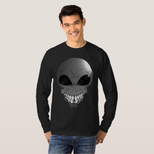 Camiseta de cinza de folhas compridas básicas masc