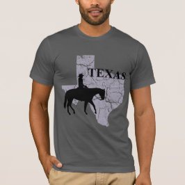 Camiseta de Cinzas do Texas Cowboy Grunge Mens