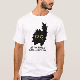 Camiseta de Citação de Amante de Gatos Fofos – Amo