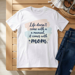 Camiseta de Citação do Dia das Mães com Rótulo Mod