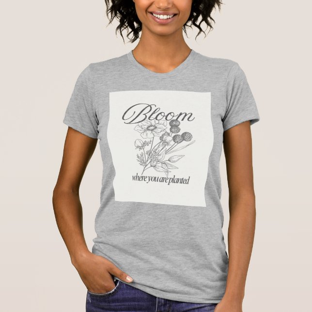 Camiseta de Citação Inspiradora de Crescimento (Frente)
