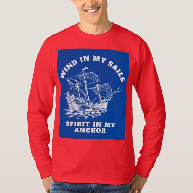 Camiseta de Citação Inspiradora Náutica (Frente)