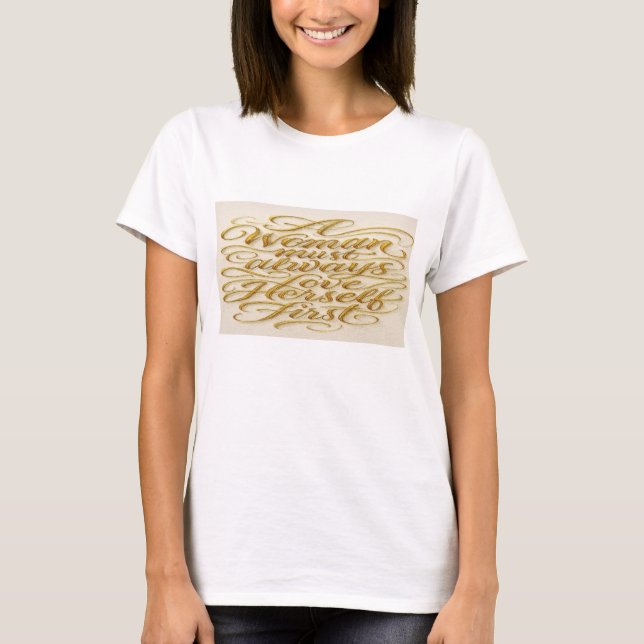 Camiseta de Citação Inspiradora para Mulheres (Frente)