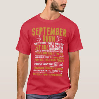 Camiseta de Citações de Nascidos em Setembro engra