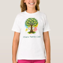 Camiseta de clube de tênis personalizada com árvor