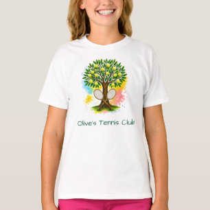 Camiseta de clube de tênis personalizada com árvor