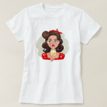 Camiseta de Cocktail Menina Fofo Retro