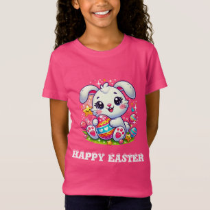 Camiseta De Coelhinho De Páscoa Adorável Para Cria