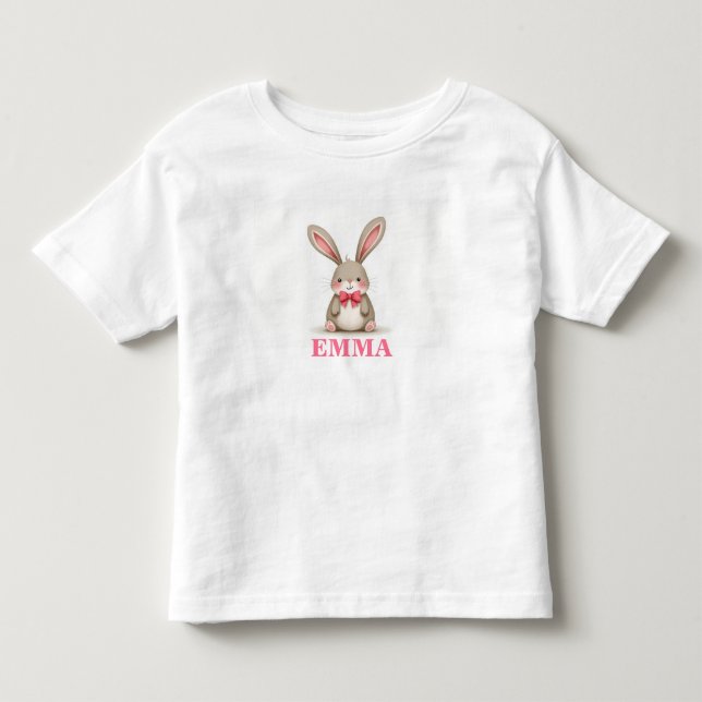 Camiseta de Coelho Personalizada para Menina (Frente)