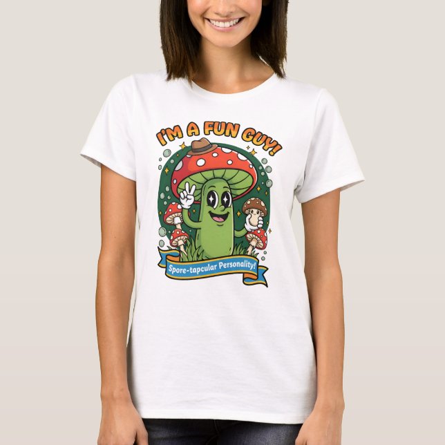 Camiseta de Cogumelo Engraçado – Design “Eu sou um (Frente)