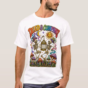 Camiseta de cogumelo esqueleto dançante Dead and C