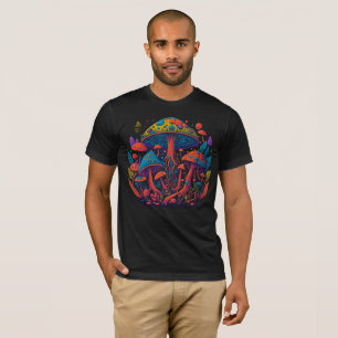 Camiseta de Cogumelo Psicodélico Neon Trippy