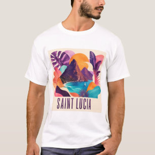 Camiseta de colagem caribenha contemporânea do Hai