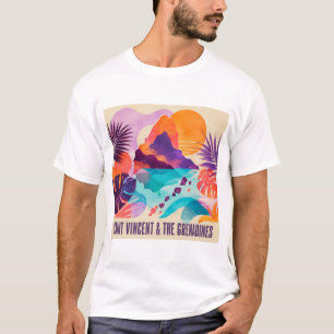 Camiseta de colagem contemporânea caribenha do Hai
