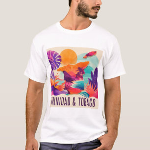 Camiseta de colagem contemporânea caribenha do Hai