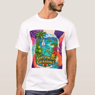 Camiseta de colagem contemporânea caribenha do Hai