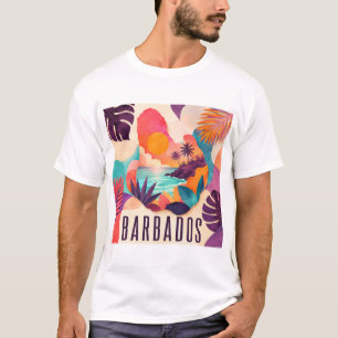 Camiseta de Colagem Contemporânea de Barbados