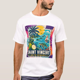 Camiseta de colagem contemporânea do Caribe Haiti