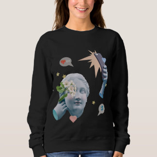Camiseta de Colagem de Arte de Estátua Estética de