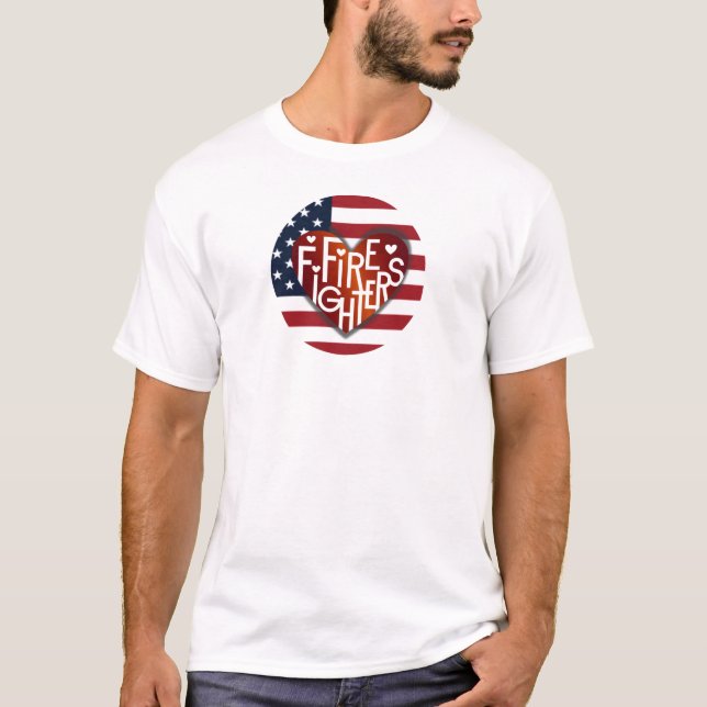 Camiseta de combate a incêndios no coração® de Lov (Frente)