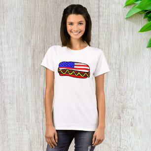 Camiseta de Comida de Cachorro Quente Americano
