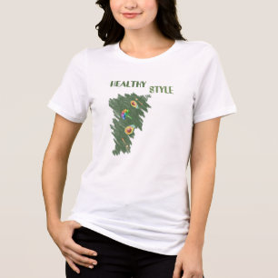 Camiseta de comida saudável com inscrição engraçad