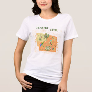Camiseta de comida saudável com inscrição engraçad
