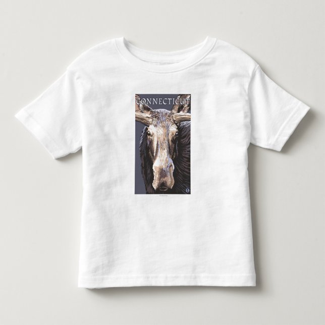 Camiseta De ConnecticutMoose fim acima (Frente)