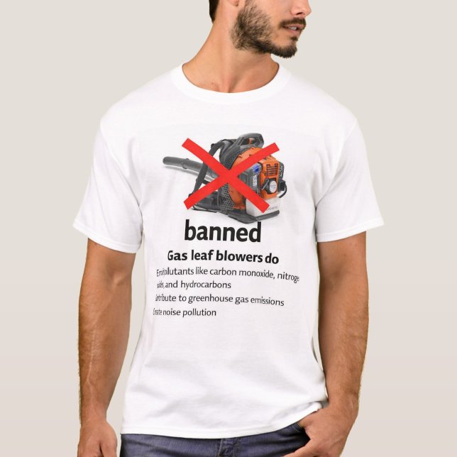 Camiseta de Consciência Ambiental ("Ban the noise. Stop the fumes. Go electric")
