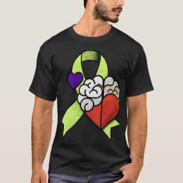 Camiseta de Conscientização do Cérebro do Coração
