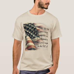 Camiseta de conscientização para veteranos sem-tet