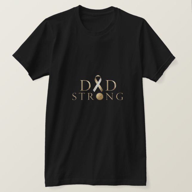 Camiseta de Conscientização sobre Câncer Dad Stron (Frente do Design)