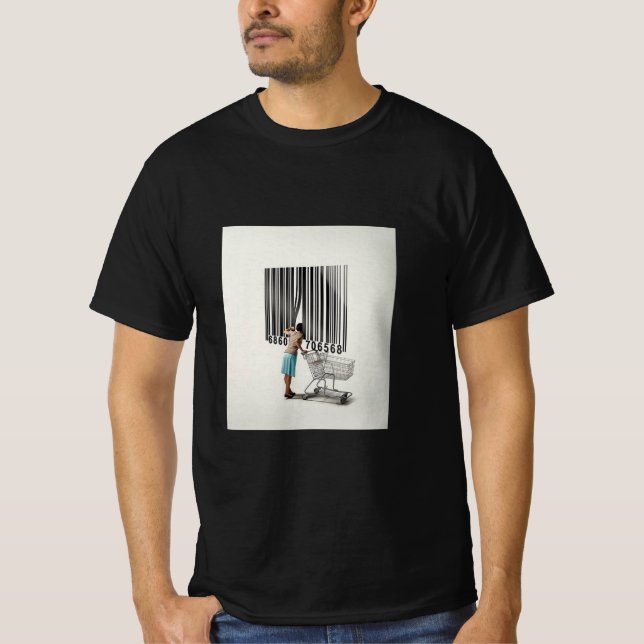 Camiseta de Consumidor de Código de Barras Surreal (Frente)