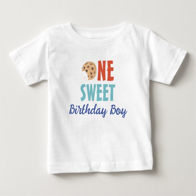 Camiseta de Cookie de Aniversário de Um Doce Menin (Frente)