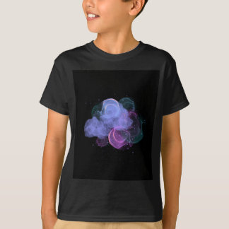 Camiseta de cor d'água azul roxa colorida