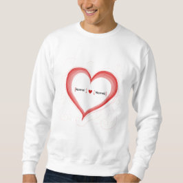 Camiseta de Coração com Nomes de Casal Personaliza